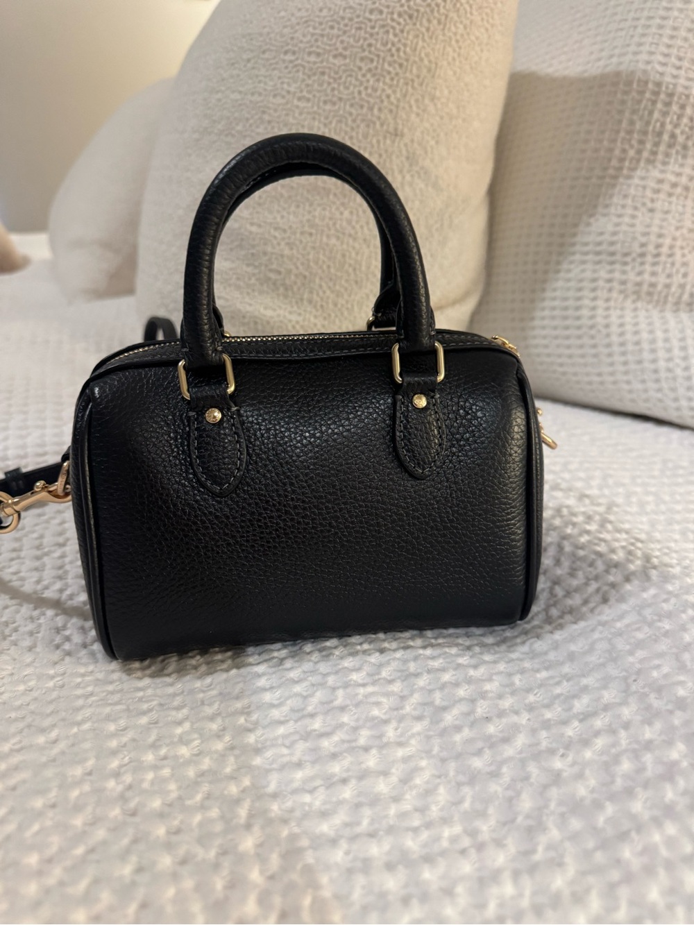 Coach Black Pebbled Leather Mini Rowan with Gold Hardware - Picture 6 of 6